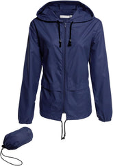 Women'S Lightweight Hooded Raincoat Waterproof Packable Active Outdoor Rain Jacket (S-3XL)